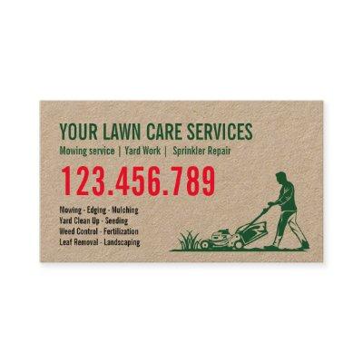 Man Mowing Grass Yarn Care Gardening Landscaping