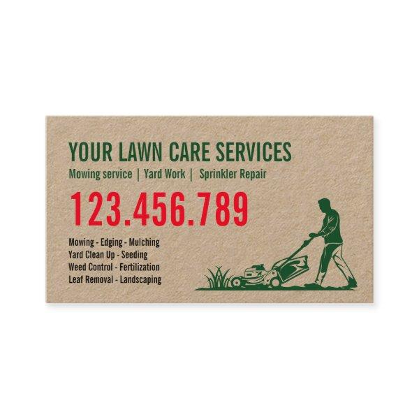 Man Mowing Grass Yarn Care Gardening Landscaping