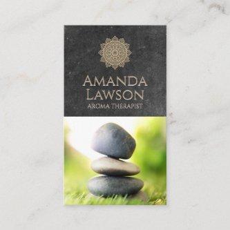 Mandala | Slate Background | Stacked Stones