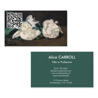 Manet - Branch White Peonies, Secateurs - QR Code