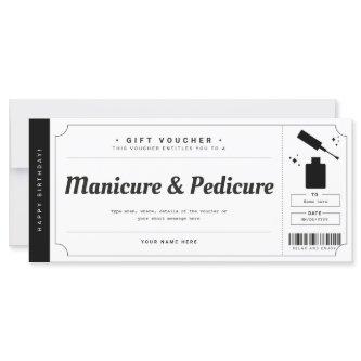 Manicure Pedicure Gift Voucher Certificate