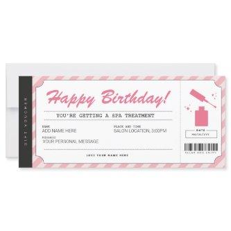 Manicure Pedicure Pink Gift Voucher Certificate