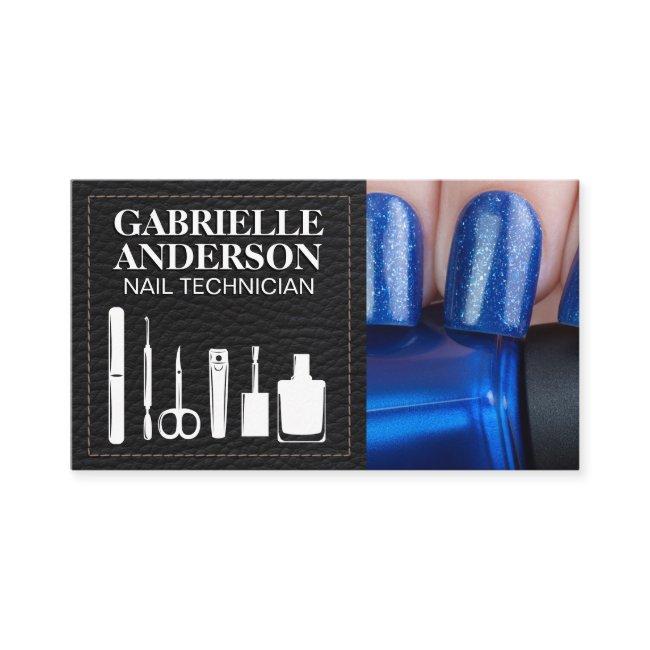Manicure Tools | Blue Nail Polish | Seemed Leather