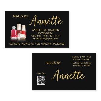 Manicurist Nail Technician Black Gold Name Busines