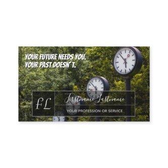 Many clocks motivational gray rectangle monogram b