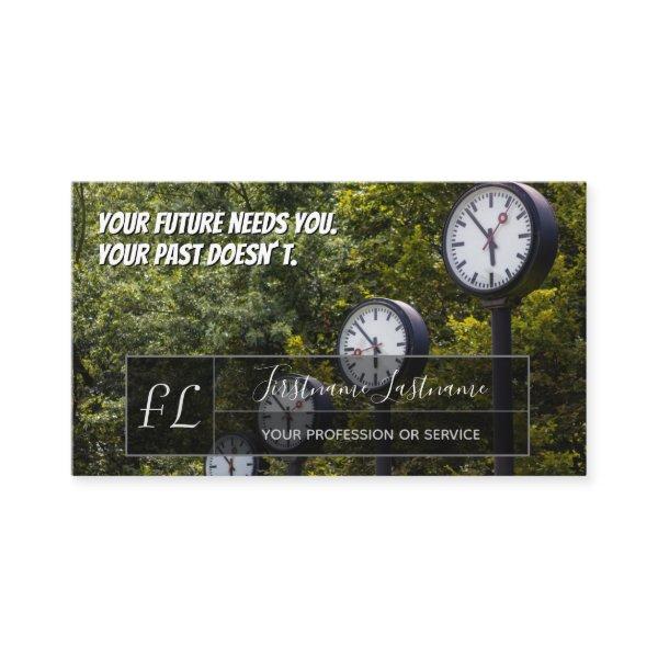 Many clocks motivational gray rectangle monogram b