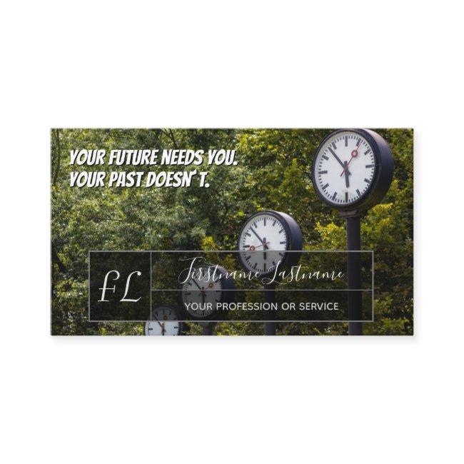 Many clocks motivational gray rectangle monogram b
