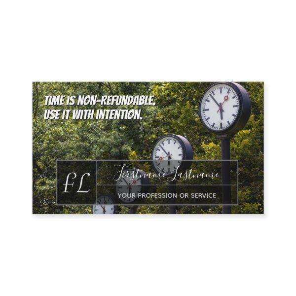 Many clocks motivational gray rectangle monogram