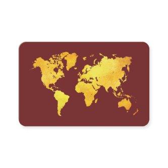 Map of the World (gold / red)