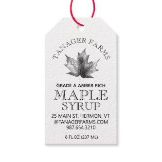 Maple Syrup Nutrition Facts Grade/Season Checklist Gift Tags
