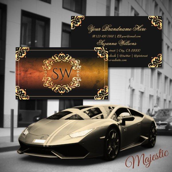 Marble Black and Gold Decor with Monogram Luxury
