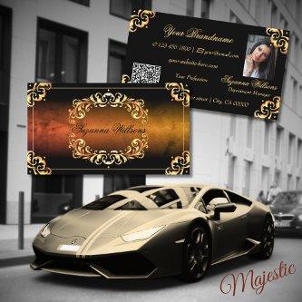 Marble Black and Gold Decor with Photo and QR Code