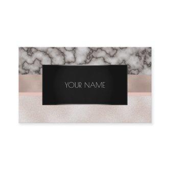 Marble Blush Black Silver Gold Abstract Rose Pink