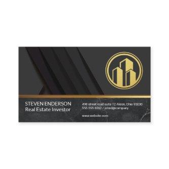 Marble | Gold Metallic Trim | Black Panels
