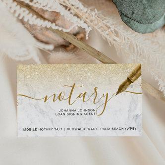Marble Notary loan chic gold glitter typography