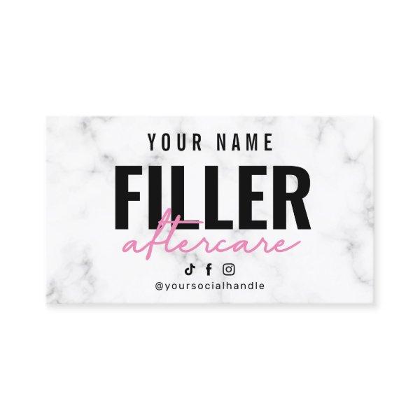 Marble Pink Filler Instruction Aftercare Card