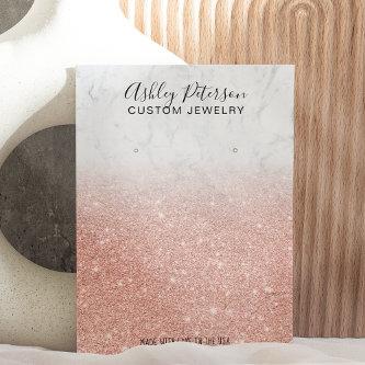 Marble rose gold glitter jewelry earring display