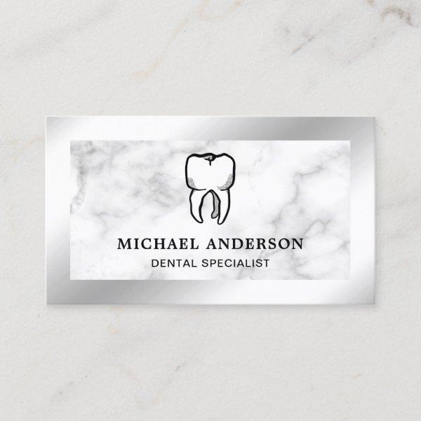 Marble Silver Foil Dental Clinic Tooth Dentist