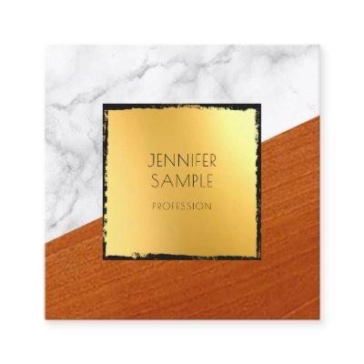 Marble Wood Black Gold Plain Elegant Luxurious Square