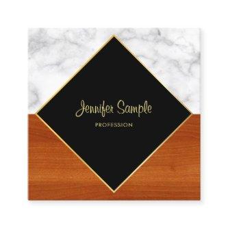 Marble Wood Gold Luxurious Modern Elegant Plain Square