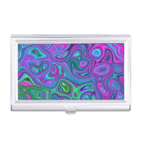 Marbled Magenta and Lime Green Groovy Abstract Art  Case