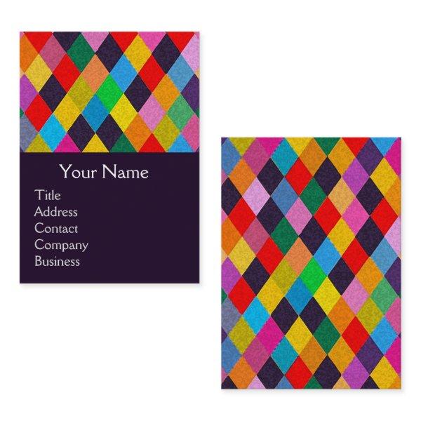 MARDI GRAS HARLEQUIN PATTERN Colorful Rhombi
