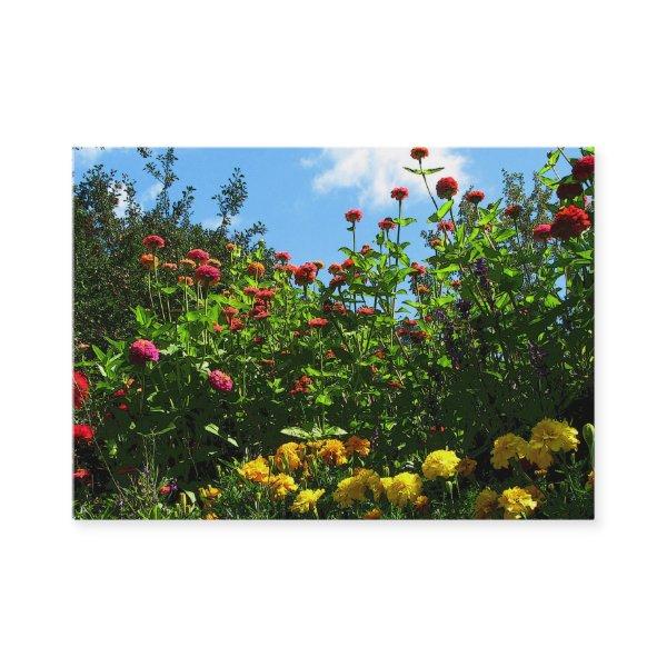 Marigolds, Zinnias and Blue Sky ATC