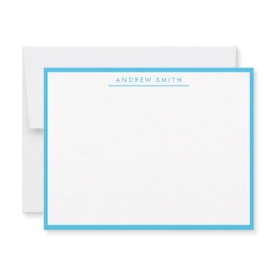 Marine Blue Simple Line Modern Classic Minimalist  Note Card