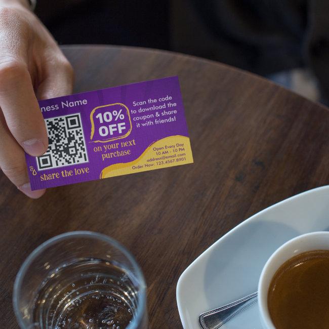 Marketing Discount QR Code To Scan For Customer Enclosure Card