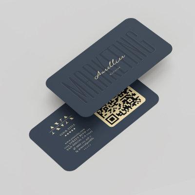 Marketing Professional Monogram Dark Blue Modern