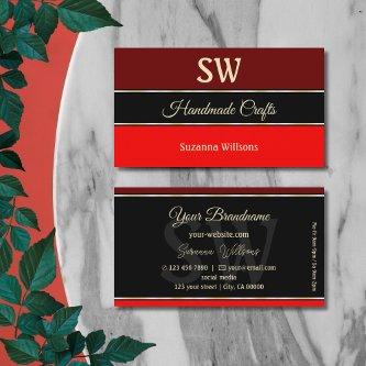 Maroon and Red Borders on Black Chic with Monogram