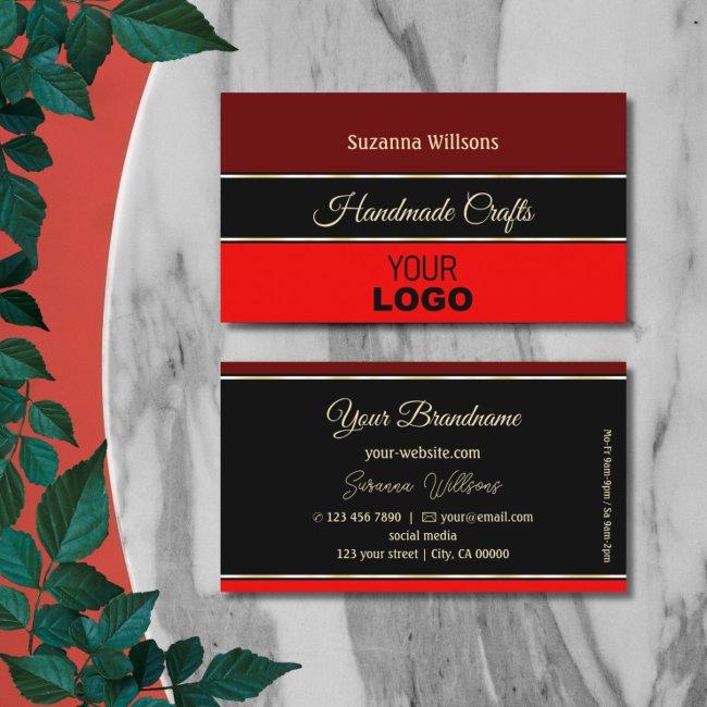 Maroon and Red Borders on Black Stylish with Logo