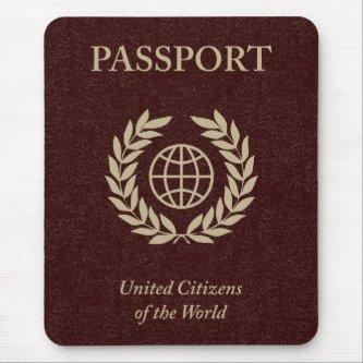 maroon passport mouse pad