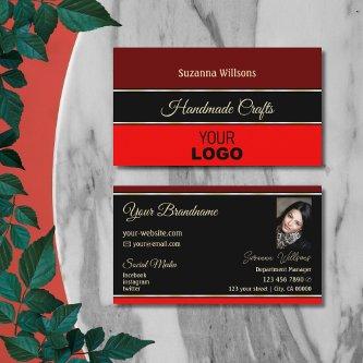 Maroon Red Borders on Black with Logo and Photo