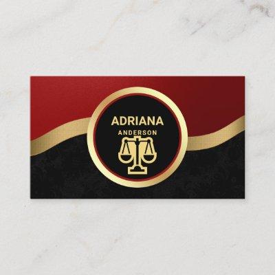 Maroon Red Gold Lawyer Justice Scale Attorney