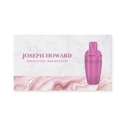 Martini Shaker Logo | Pink Marble