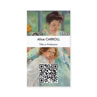 Mary Cassatt - Young Mother Sewing - QR Code
