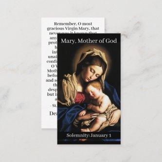 Mary, Mother of God Prayer Card