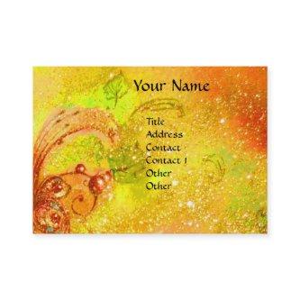 MASK IN YELLOW WITH RED ROSE IN GOLD SPARKLES