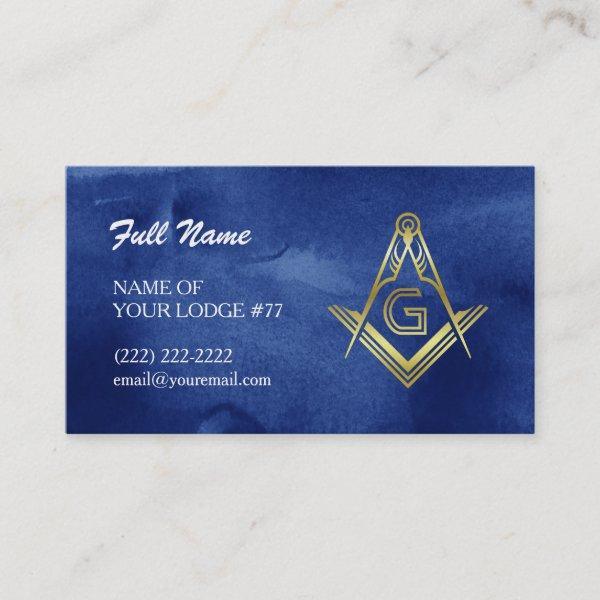 Masonic  | Blue & Gold Watercolor