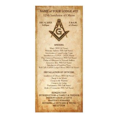 Masonic Rack Card Template | Old Rustic Parchment