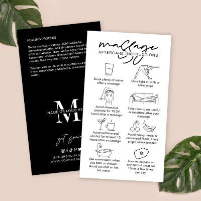 Massage Aftercare Instructions Minimalist Masseuse