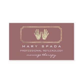 Massage Reflexology Glitter Hands Gold QRCode Rose