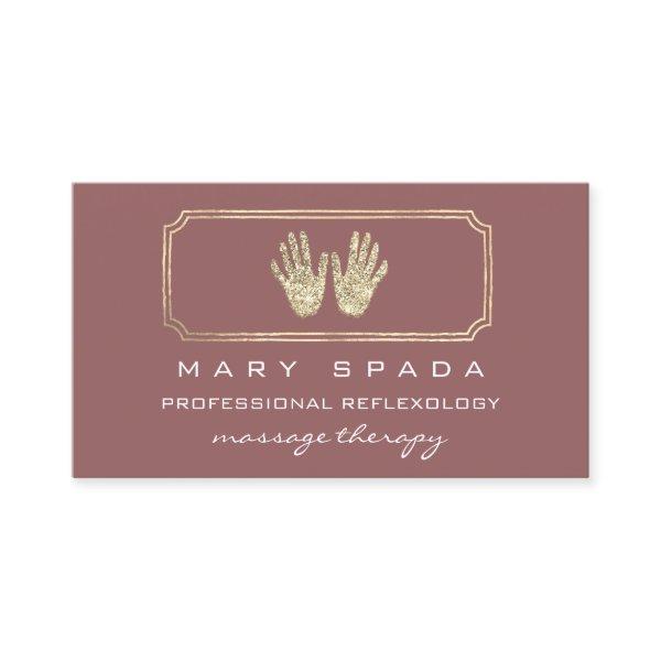 Massage Reflexology Glitter Hands Gold QRCode Rose