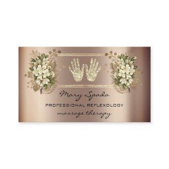 Massage Reflexology Reiki Hands Rose Gold QRFloral