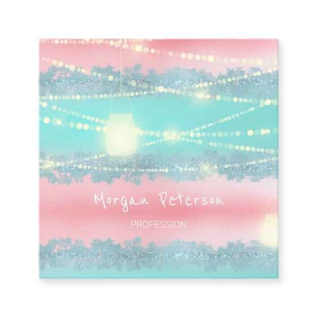 Massage Spa Wellness Blue Gold Lights Beauty Appointment Card