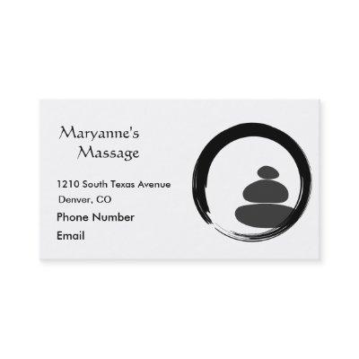 Massage Stones and Enso Circle Appointment Card