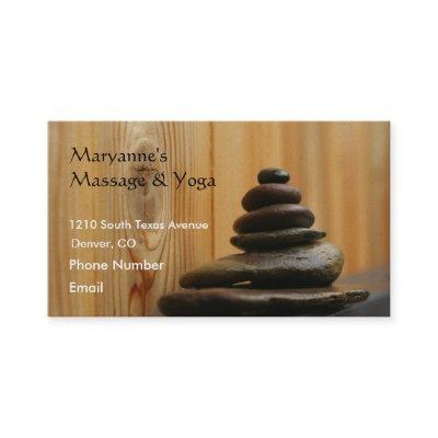 Massage Stones and Wood Appointment Card