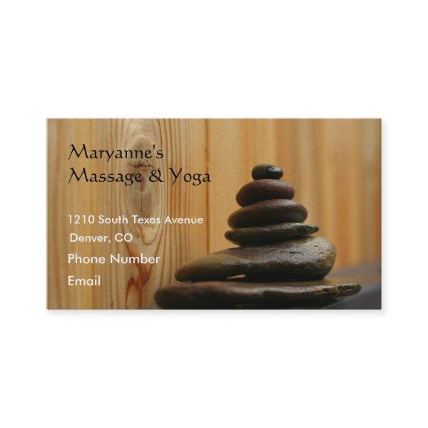Massage Stones and Wood Appointment Card
