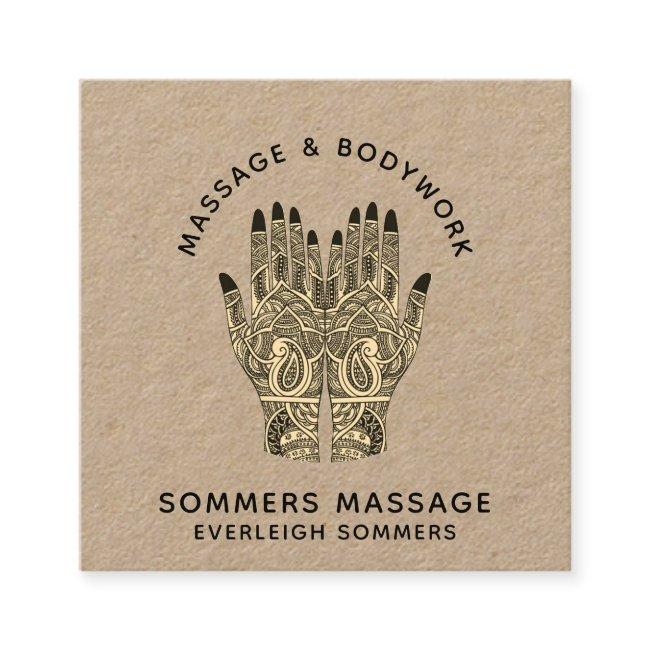Massage Therapist Body Work Mehndi Henna Kraft Squ Square